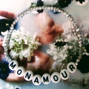 MON AMOUR ( MY LOVE ) Glass Bead Bracelet